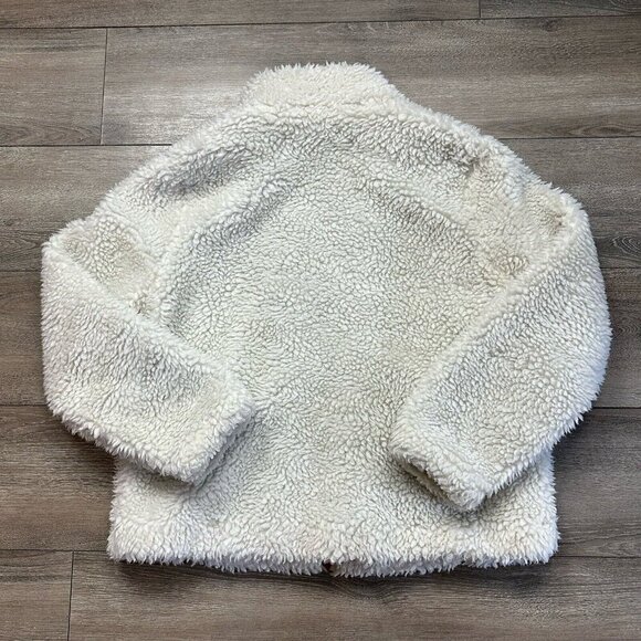 Tommy Hilfiger White Sherpa Teddy Zip Jacket Sz L Shacket - Picture 2 of 8